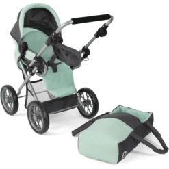 BAYER CHIC 2000 Combi Poppenwagen LENI Melange Antraciet-mint -Speelgoed Verkoop bayer chic 2000 combi poppenwagen leni melange antraciet mint a355194 3