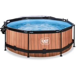 EXIT TOYS EXIT Frame Pool ø244x76cm (12v Cartridge Filterpomp) - Houten Look & Zonneda -Speelgoed Verkoop exit frame pool o244x76cm 12v cartridge filterpomp houten look amp zonneda a305796 2