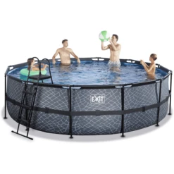 EXIT TOYS EXIT Frame Pool ø488x122cm (12v Filterpomp) - Grijs -Speelgoed Verkoop exit frame pool o488x122cm 12v filterpomp grijs a305806 4