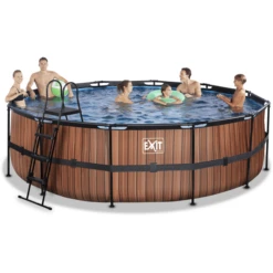 EXIT TOYS EXIT Frame Pool ø488x122cm (12v Sand Filter) - Houtlook -Speelgoed Verkoop exit frame pool o488x122cm 12v sand filter houtlook a305807 4