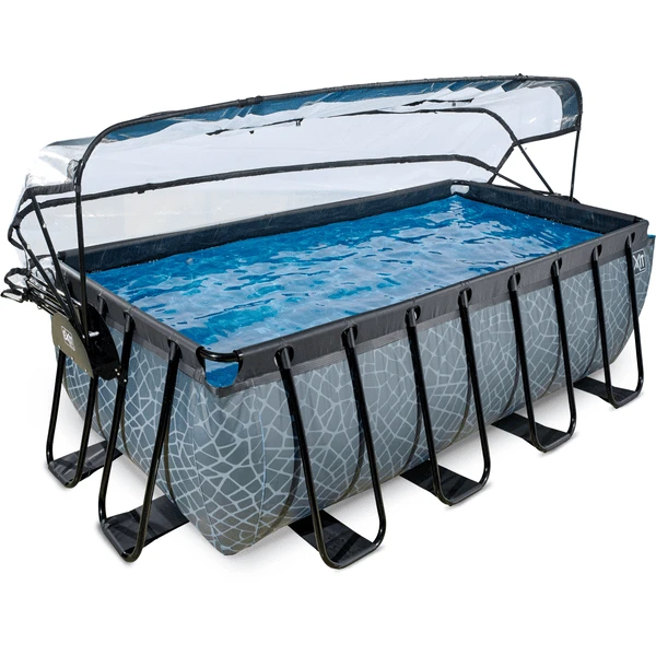 EXIT TOYS EXIT Frame Zwembad 4x2x1,22m (12v Sand Filter) - Grijs + Zonnedak + Warmtepomp 2 EXIT TOYS EXIT Frame Zwembad 4x2x1,22m (12v Sand Filter) - Grijs + Zonnedak + Warmtepomp - Afbeelding 2