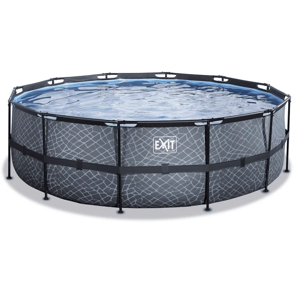 EXIT TOYS EXIT Stone Pool ø450x122cm Mit Filterpomp, Grijs 2 EXIT TOYS EXIT Stone Pool ø450x122cm Mit Filterpomp, Grijs - Afbeelding 2