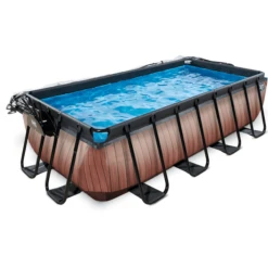 EXIT TOYS EXIT Wood Pool 400x200x100cm Met Afdekking, Sand Filter En Warmtepomp, Bruin -Speelgoed Verkoop exit wood pool 400x200x100cm met afdekking sand filter en warmtepomp bruin a294604 2