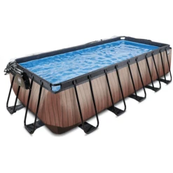 EXIT TOYS EXIT Wood Pool 540x250x122cm Met Afdekking En Sand Filterpomp, Bruin -Speelgoed Verkoop exit wood pool 540x250x122cm met afdekking en sand filterpomp bruin a294633 2