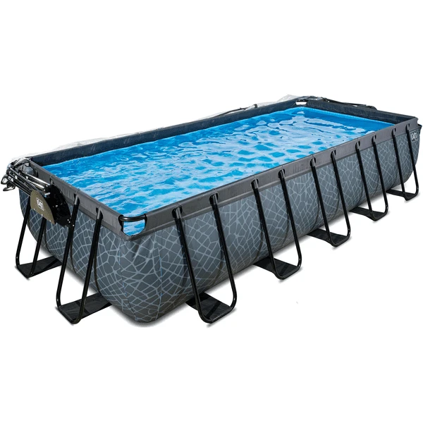 EXIT TOYS EXIT Zwembad Stone 540x250cm Met Overkapping En Zandfilterpomp - Grijs 2 EXIT TOYS EXIT Zwembad Stone 540x250cm Met Overkapping En Zandfilterpomp - Grijs - Afbeelding 2