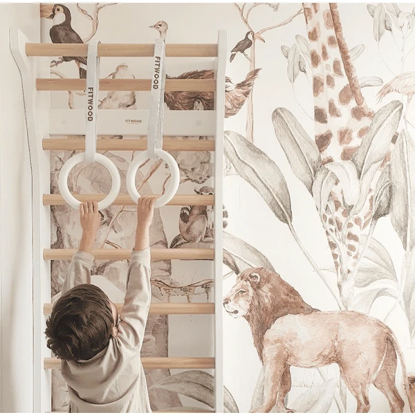 Fitwood ULPU MINI Turnringen, Berken Wit Gewaxt - Witte Bandjes 3 Fitwood ULPU MINI Turnringen, Berken Wit Gewaxt - Witte Bandjes - Afbeelding 3