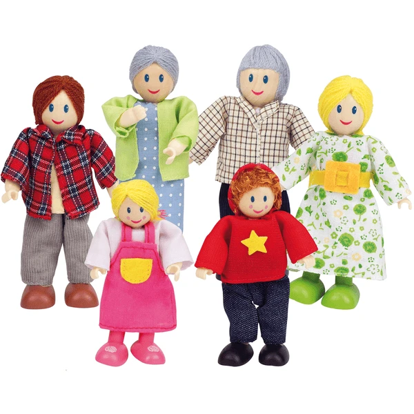 HAPE Poppenfamilie - Blanke Huidskleur 6delig 1 HAPE Poppenfamilie - Blanke Huidskleur 6delig