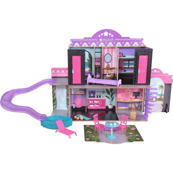 Kidkraft ® Poppenhuis 2-in-1 Hotel En Water Slide 1 Kidkraft ® Poppenhuis 2-in-1 Hotel En Water Slide