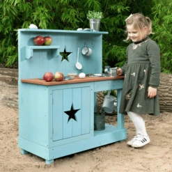 MUDDY BUDDY Buitenspeelkeuken "Adventurer Star" Petrol Blauw -Speelgoed Verkoop muddy buddy buitenspeelkeuken adventurer star petrol blauw a412337 2