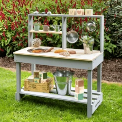 MUDDY BUDDY Speelkeuken Voor Buiten "Mud Starter" Wolkengrijs-naturel -Speelgoed Verkoop muddy buddy speelkeuken voor buiten mud starter wolkengrijs naturel a412391 2