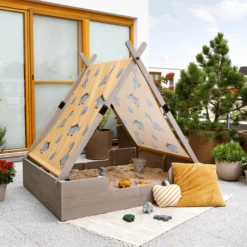 MUDDY BUDDY Zandbak Met Tent "Dino Lover" Warm Grijs -Speelgoed Verkoop muddy buddy zandbak met tent dino lover warm grijs a412731 4