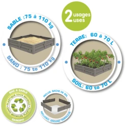 Smoby 2-in-1 Square Garden Zandbak En Plantenbed -Speelgoed Verkoop smoby 2 in 1 square garden zandbak en plantenbed a383804 4